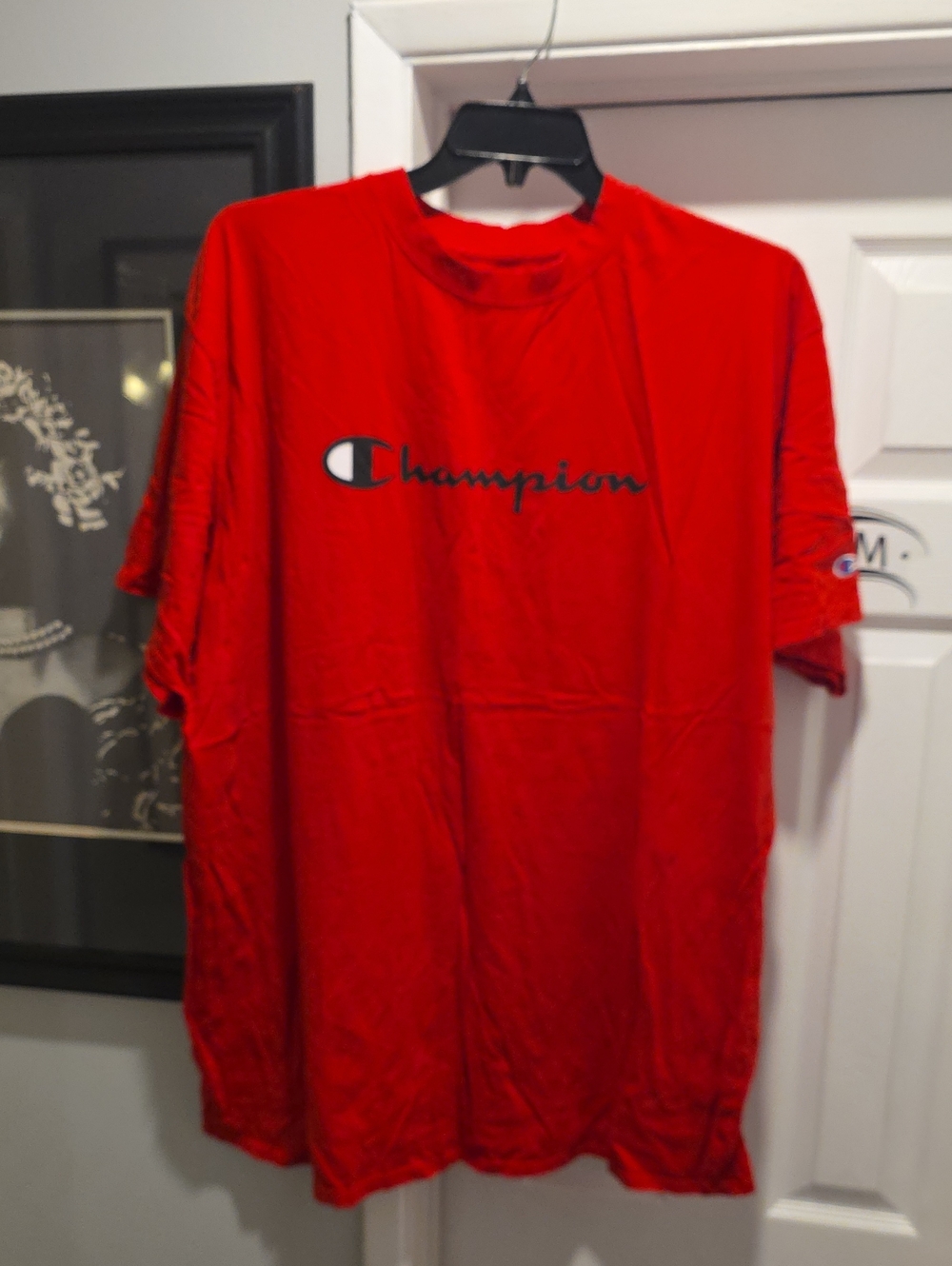 Champion Men’s Red Logo Crewneck T-Shirt